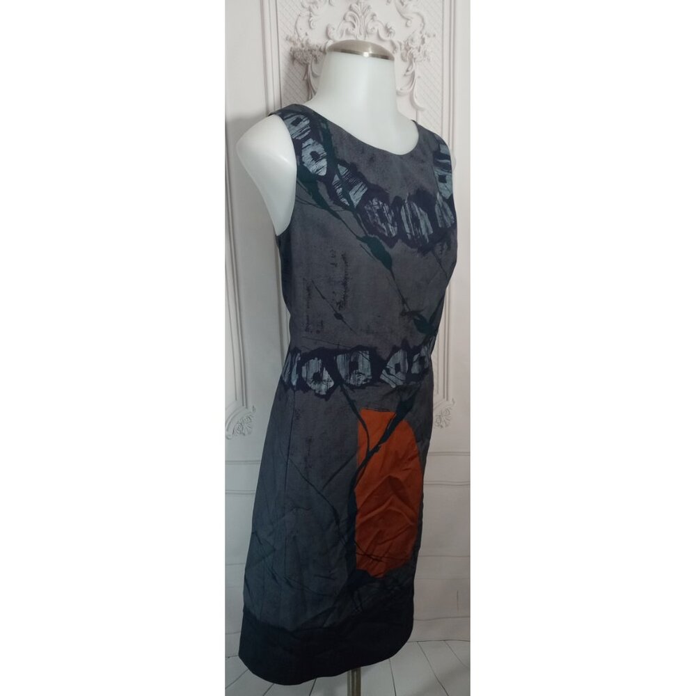 ❌ SOLD ❌ Piazza Sempione Italy Navy Midi Shift Dress Pockets Lined - Picture 3 of 7